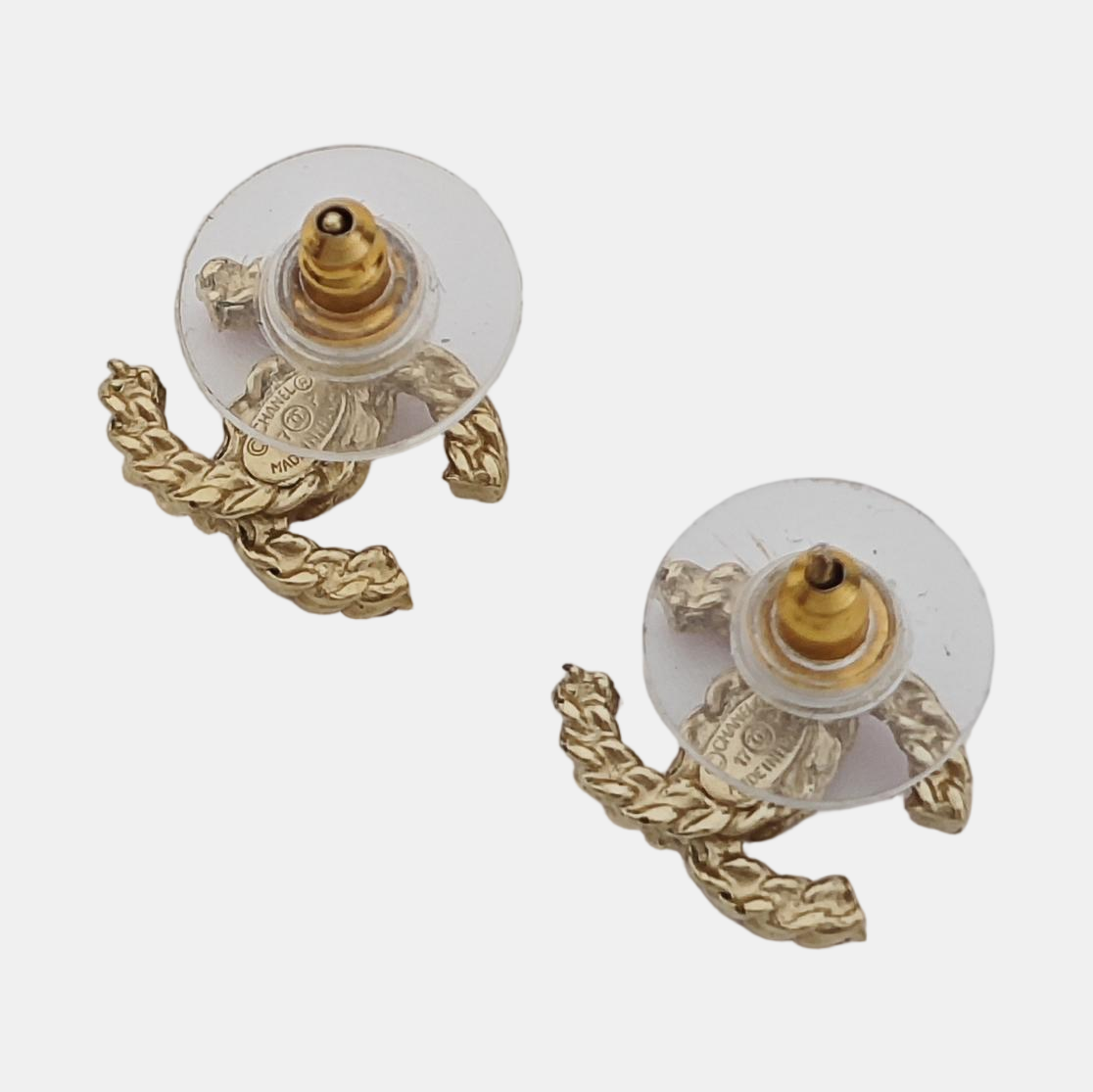 Metal Red Stud Earrings