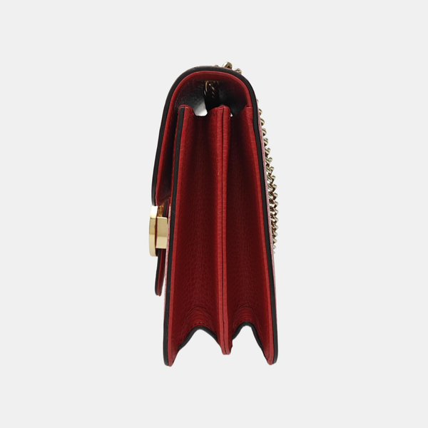 Interlocking G Small Calfskin Red