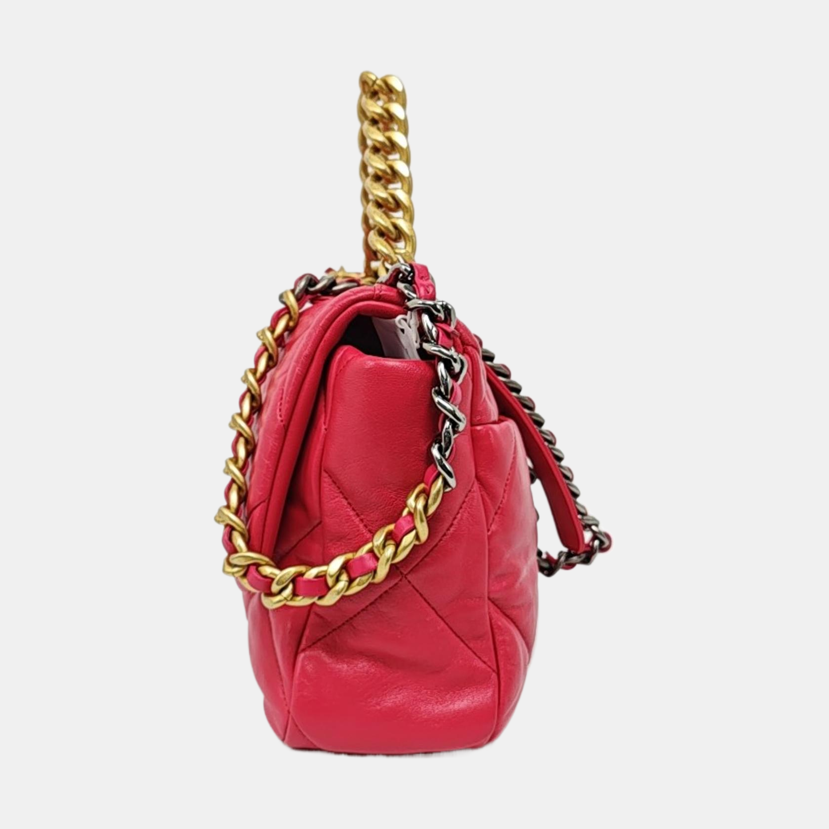 CHANEL 19 Large Quilted Lambskin Red