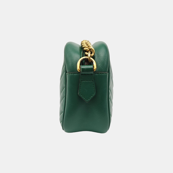 GG Marmont Small Quilted Calfskin Green