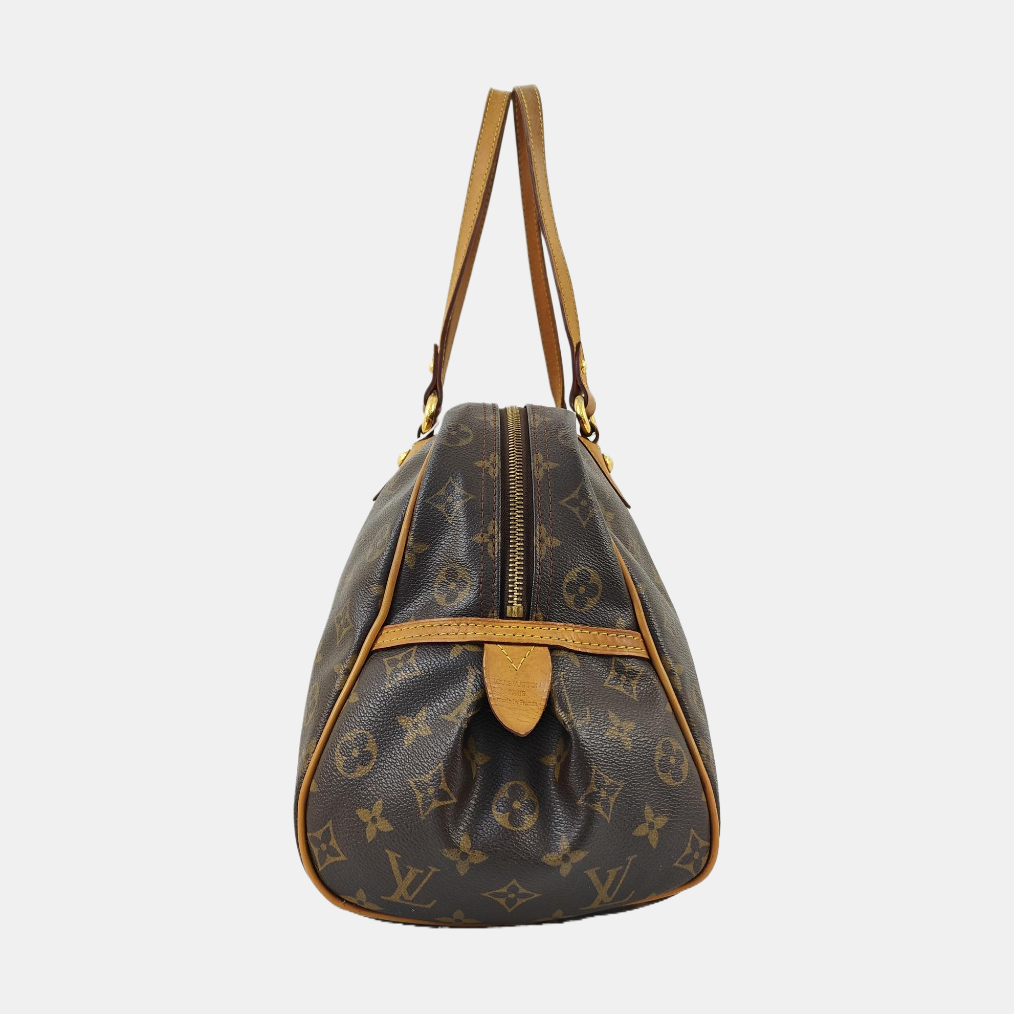 MONTORGUEI Monogram Coated Canvas Brown