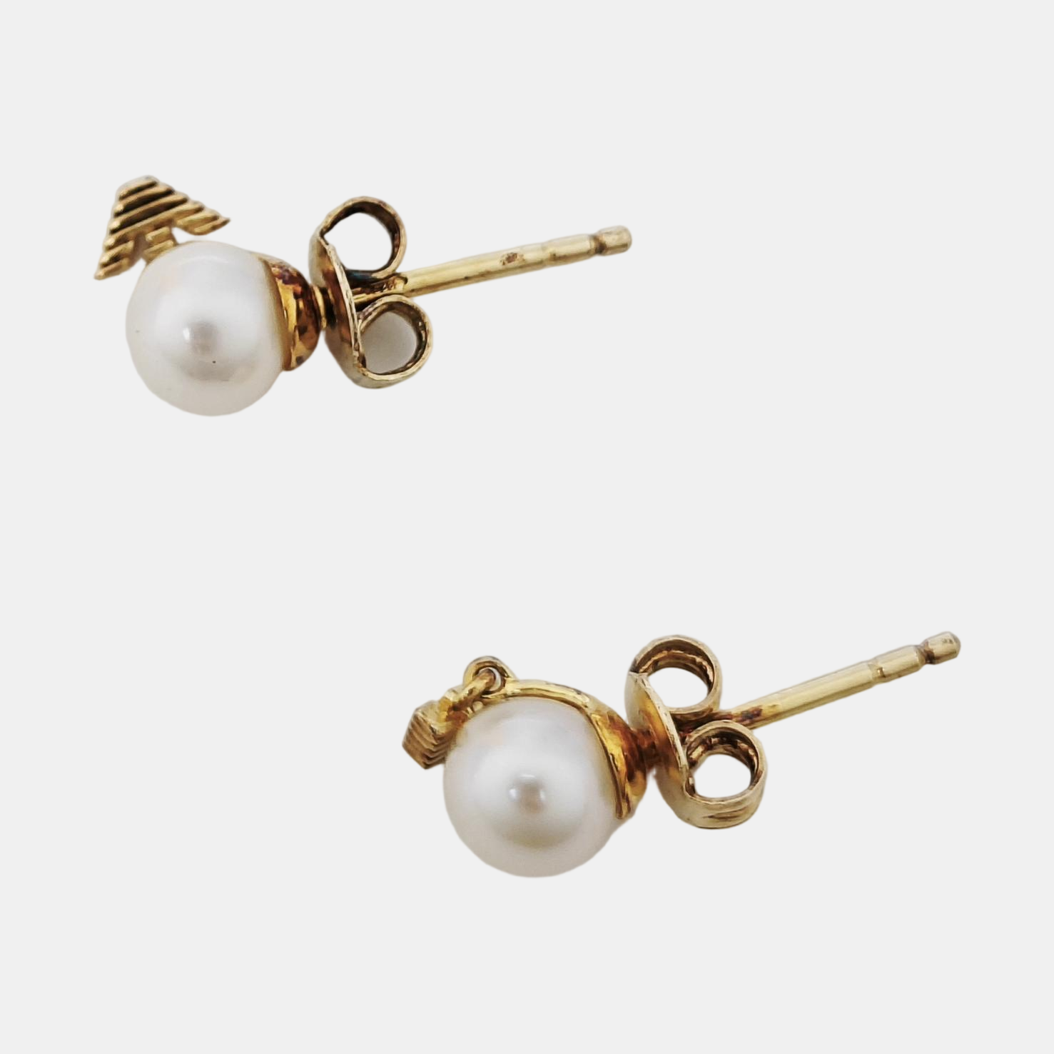 Pendientes de metal dorado con perlas de imitación
