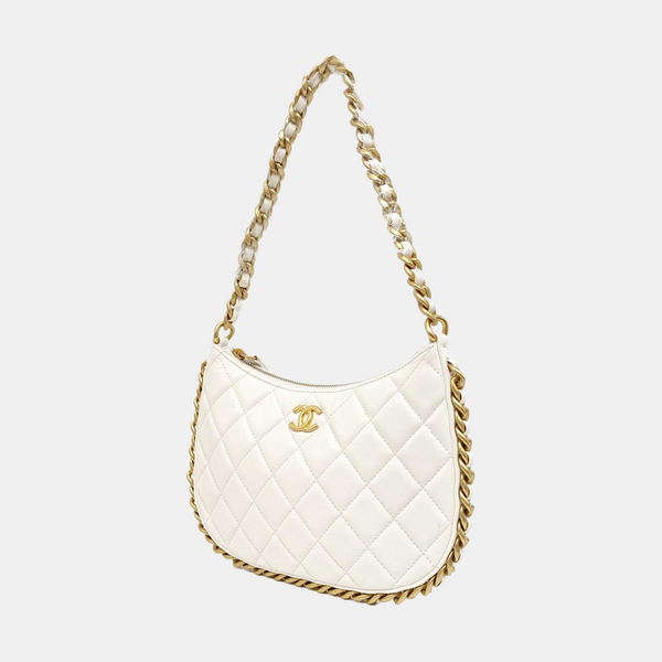 HOBO Small Quilted Lambskin White