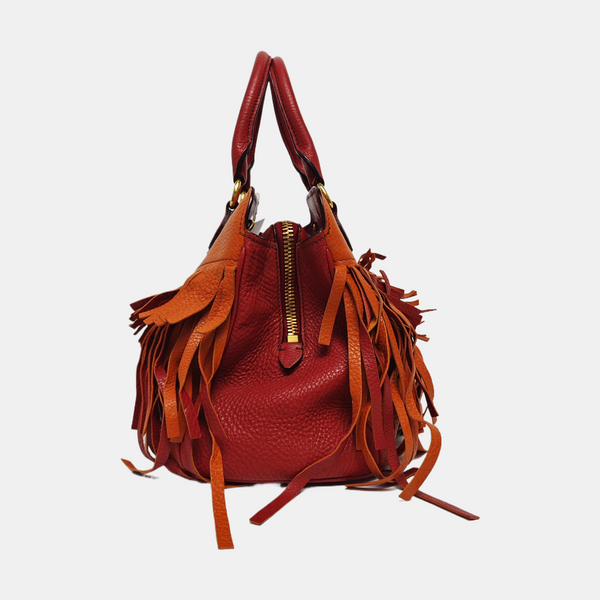 Leather Shoulder Bag Orange