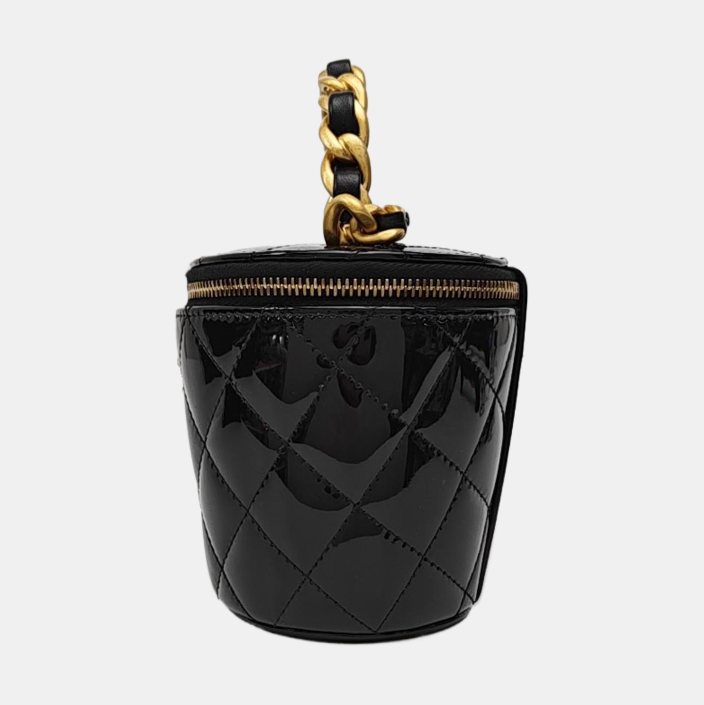 VANITY CASE Mini Quilted Patent Calfskin Black