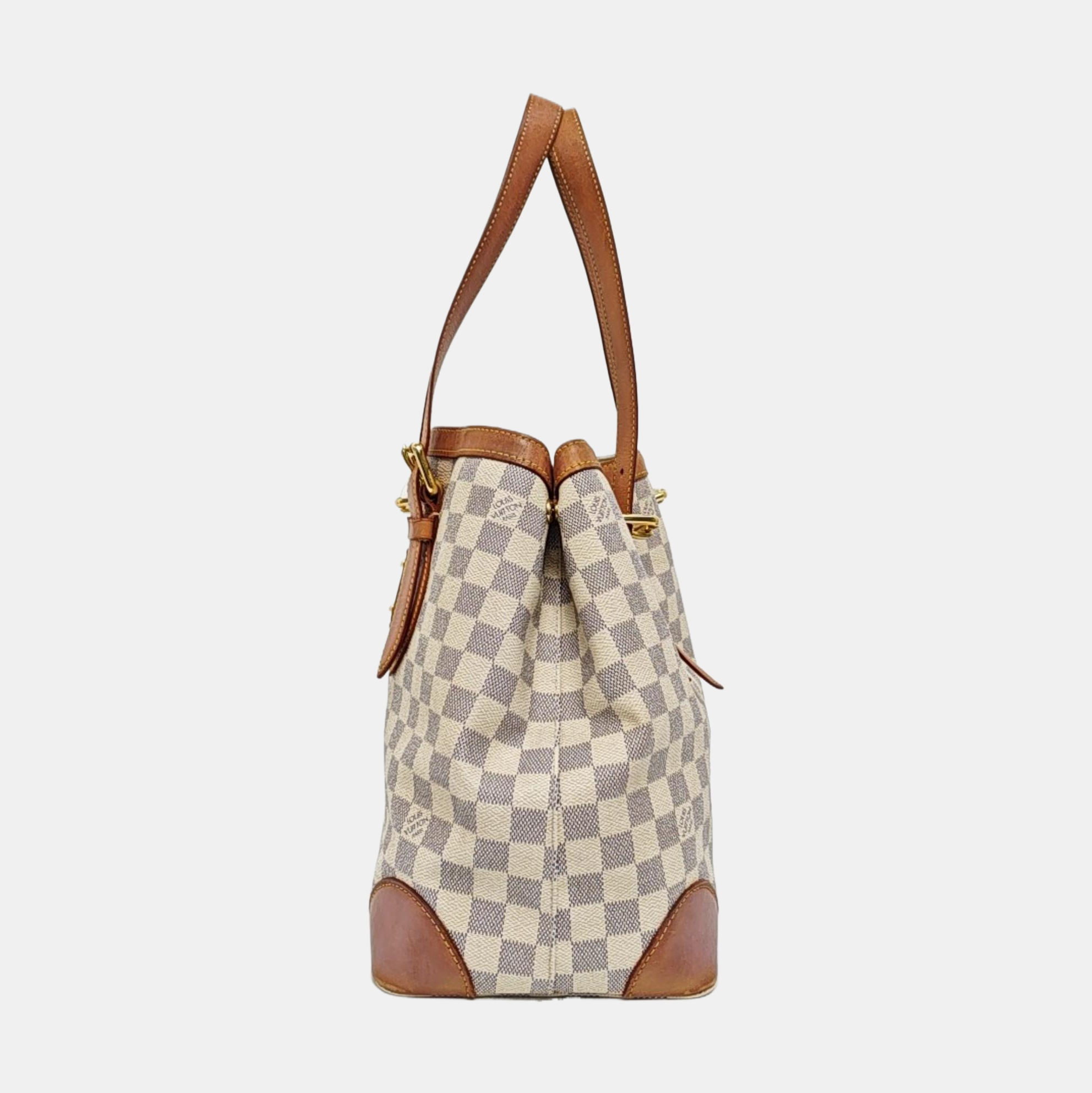 HAMPSTEAD MM Damier Azur Coated Canvas White