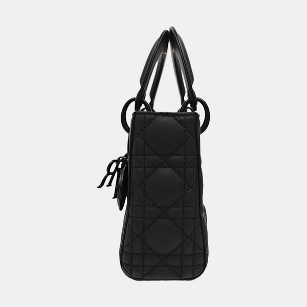 Lady Dior Mini Cannage Calfskin Black