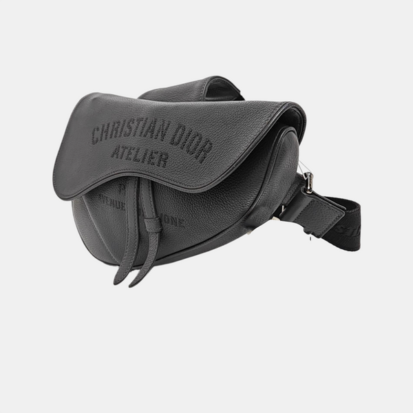 Saddle Medium Calfskin Gray