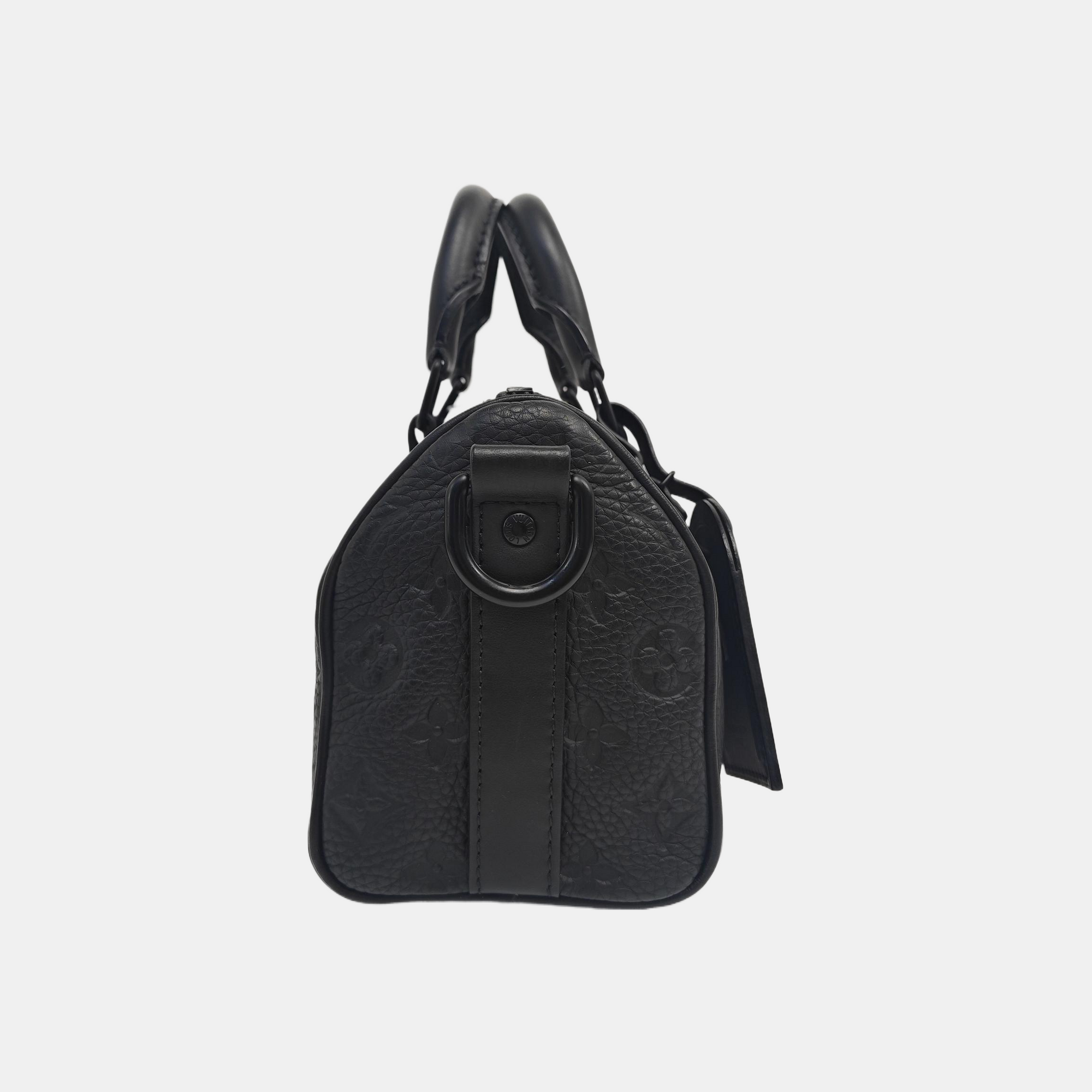 KEEPALL 25 Monogram Calfskin Black