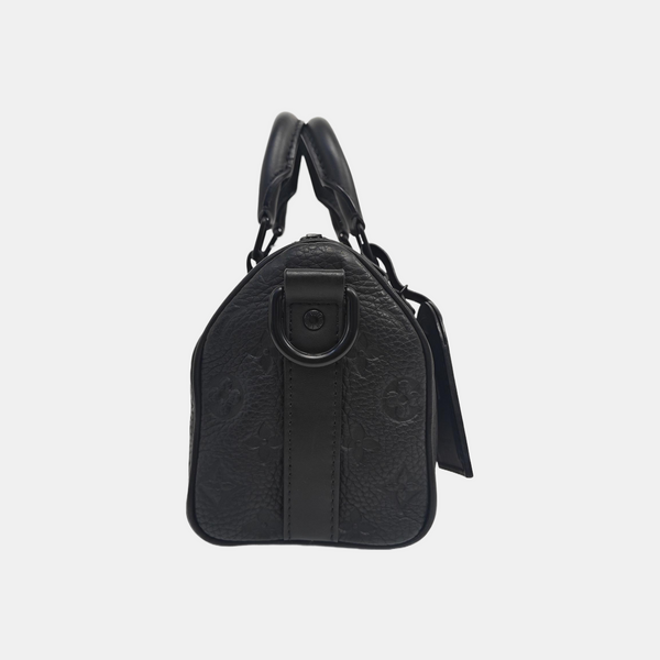 KEEPALL 25 Monogram Calfskin Black