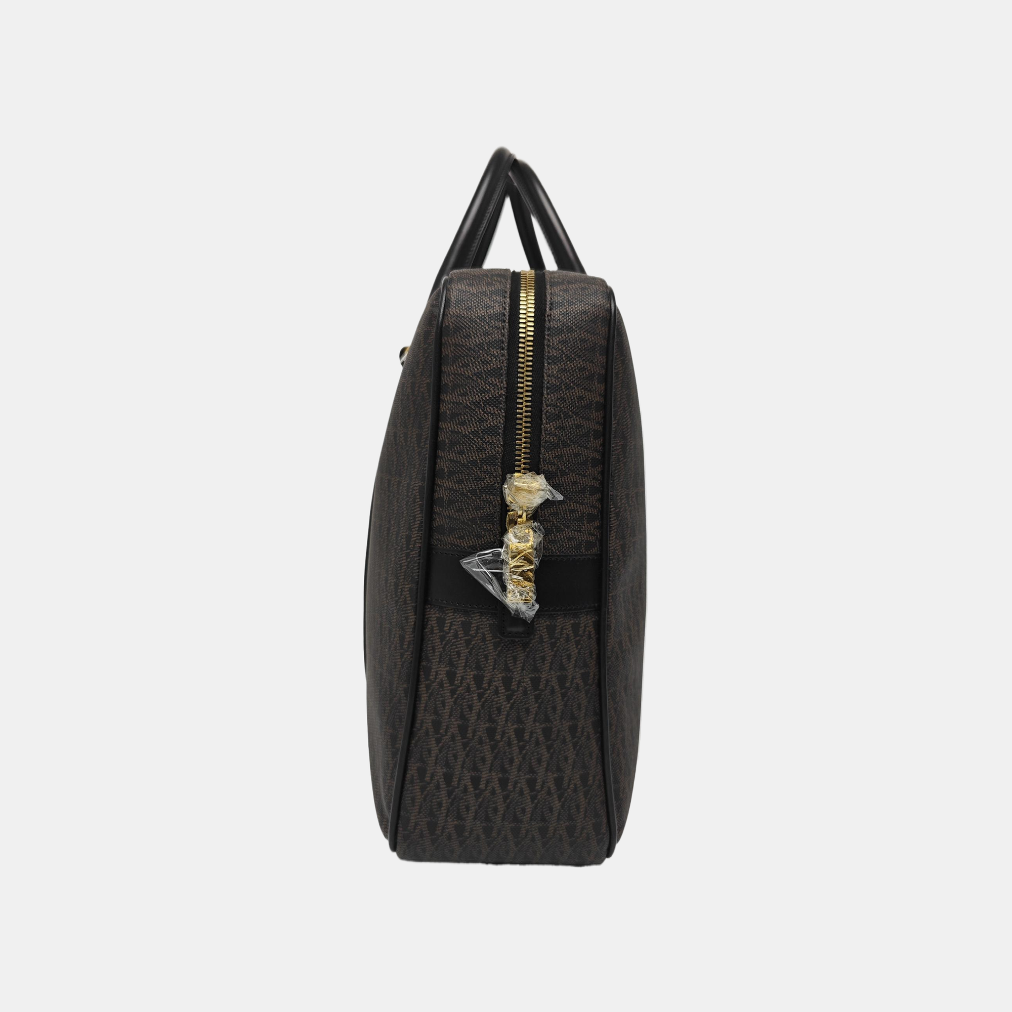 Coated Canvas Shoulder Bag Black
