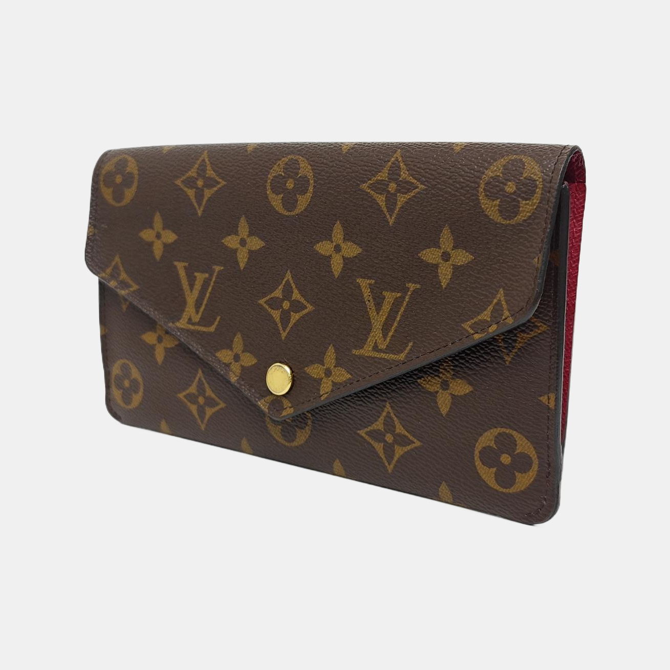 SARAH Monogram Coated Canvas Brown Wallet