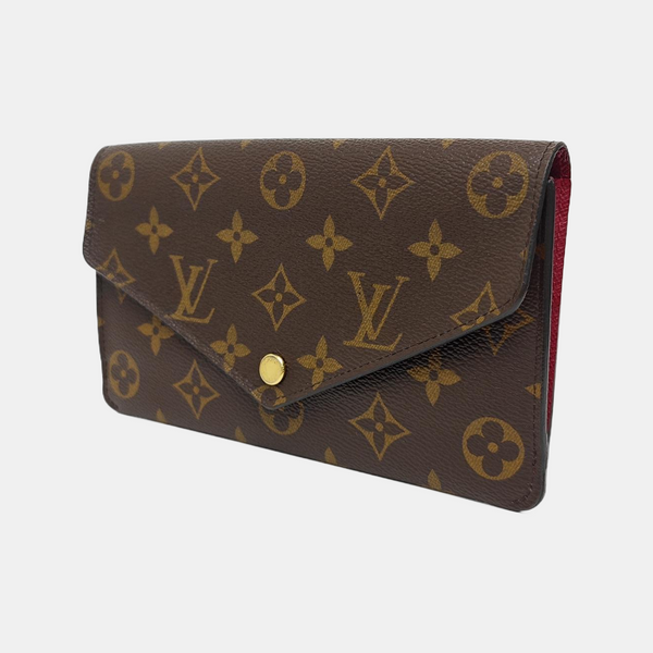 SARAH Monogram Coated Canvas Brown Wallet