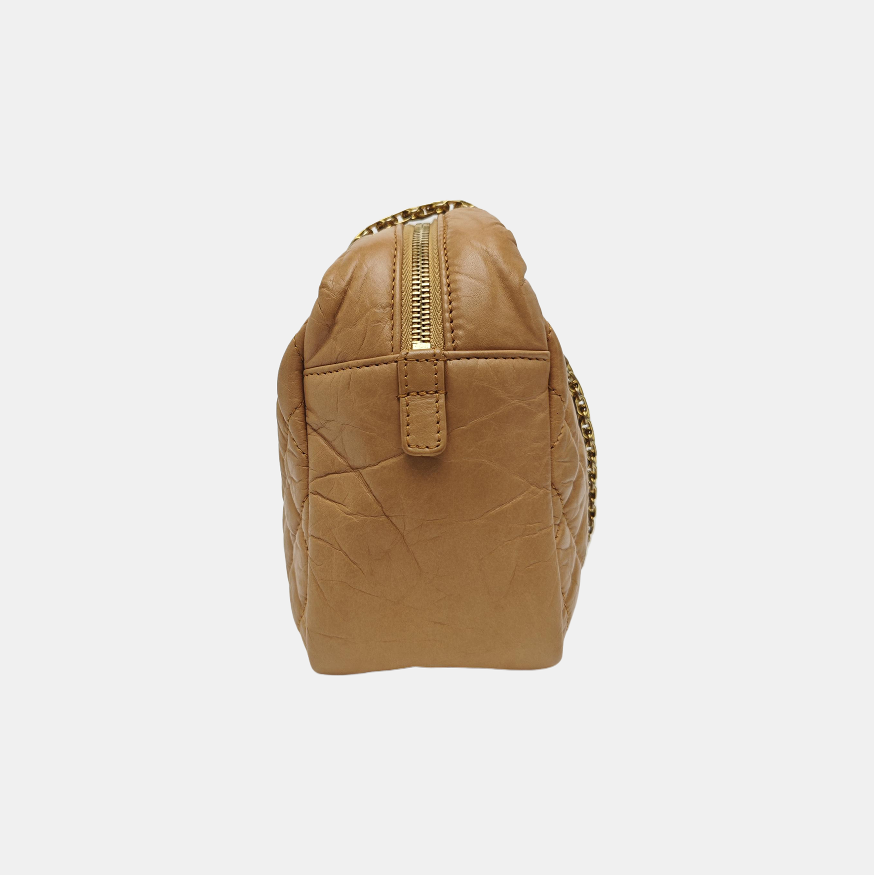 Quilted Calfskin Shoulder Bag Beige