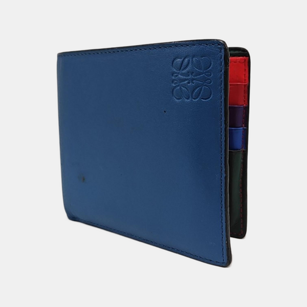 Rainbow Calfskin Blue Wallet