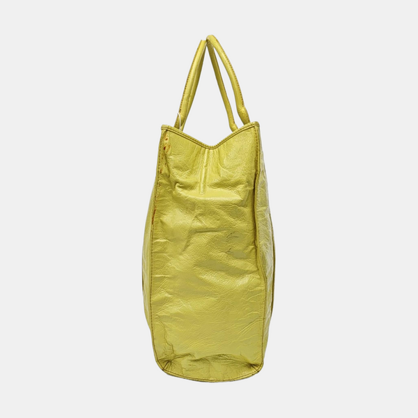Calfskin Tote Bag Large Yellow