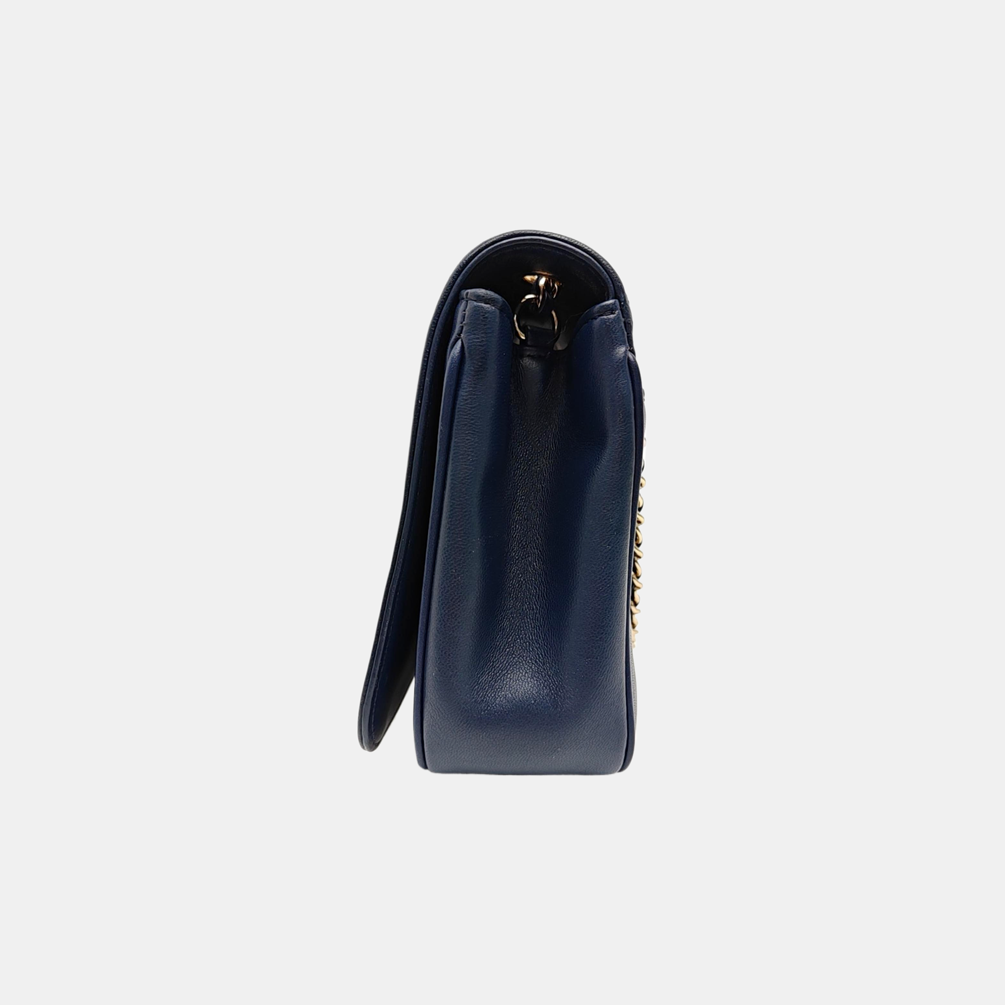 CC MANIA Quilted Lambskin Blue
