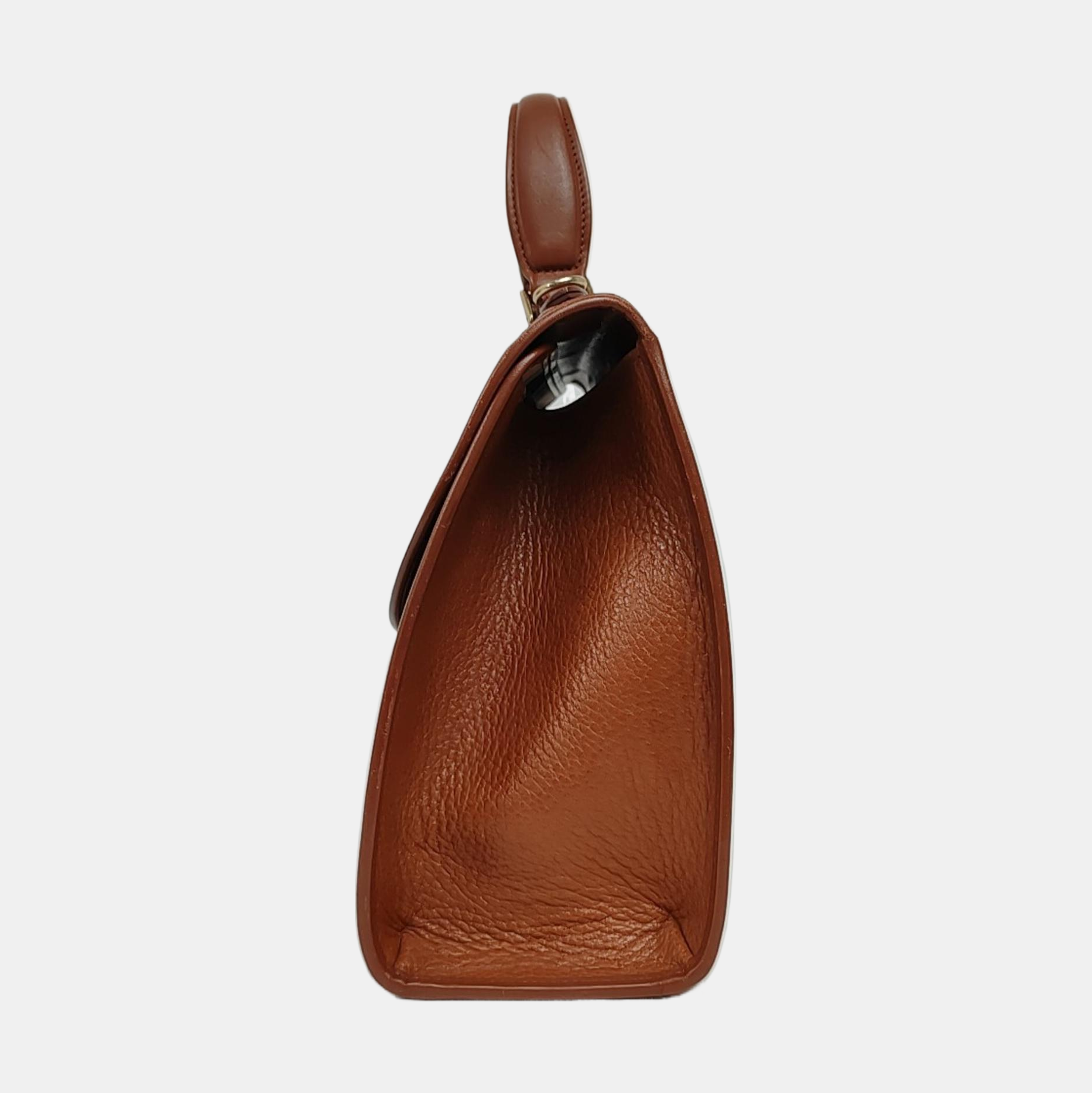 Calfskin Top Handle Bag Brown