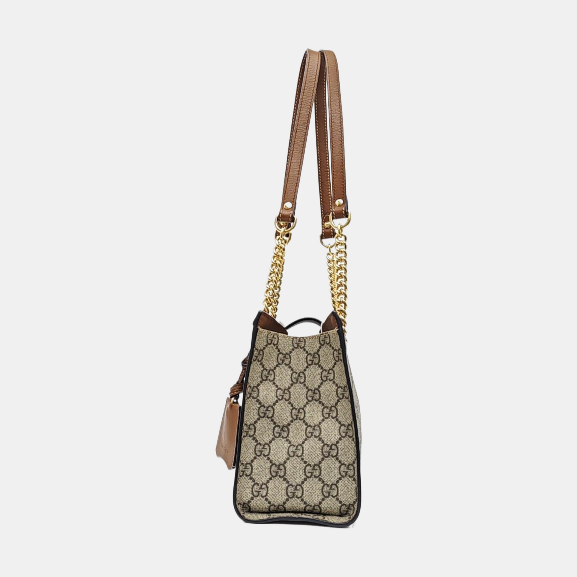 Padlock Small Monogram Coated Canvas Beige