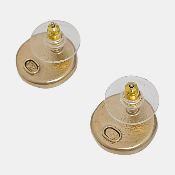 Pendientes de botón de oro metálico