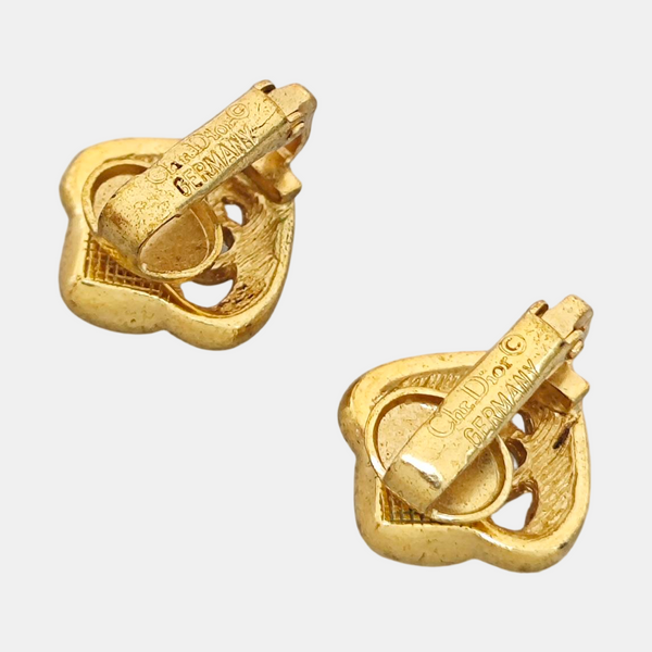 Twist Round Metal Gold Clip On Earrings