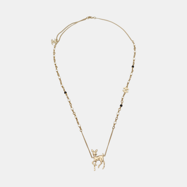 CC Logo Metal Gold Necklace