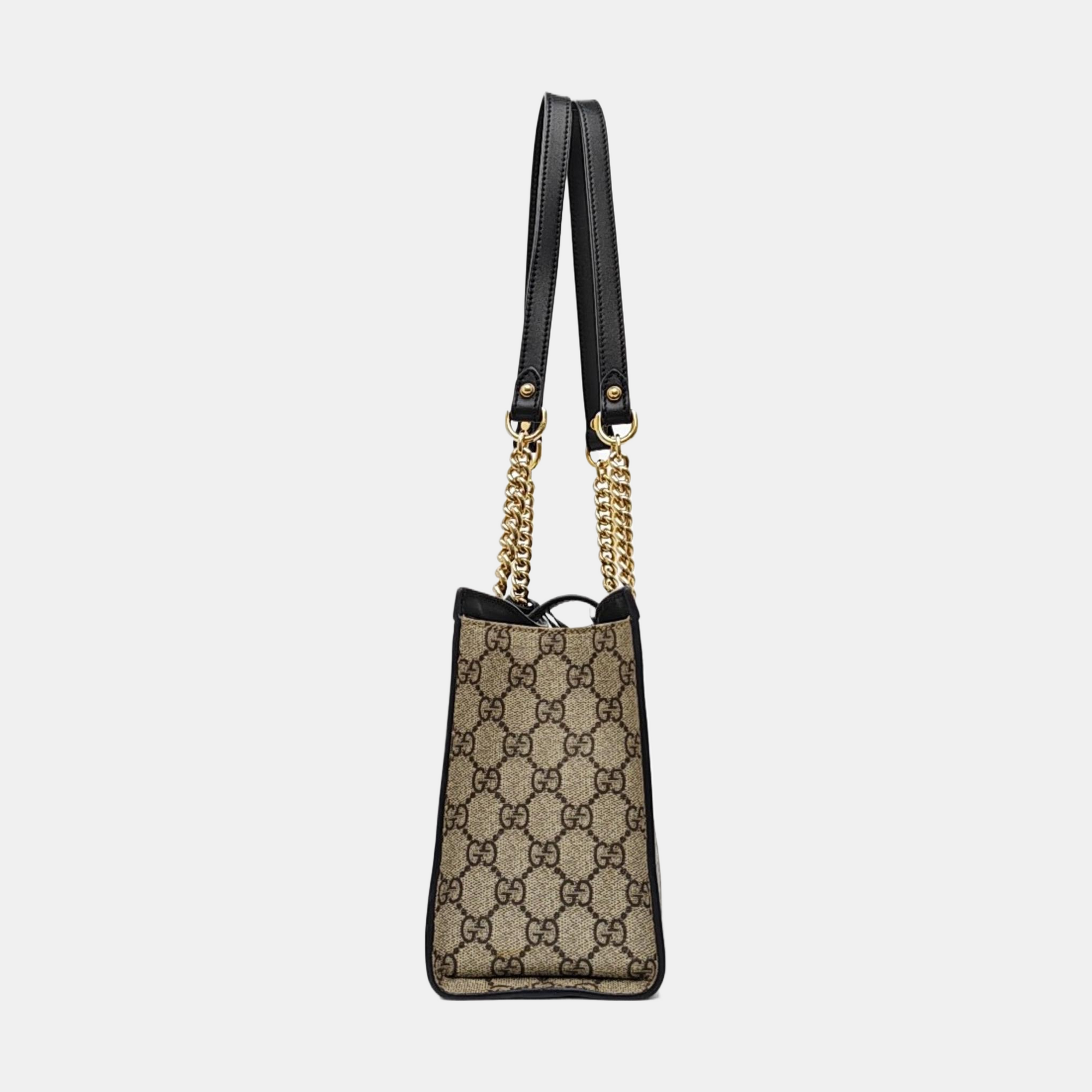 Padlock Small Monogram Coated Canvas Beige