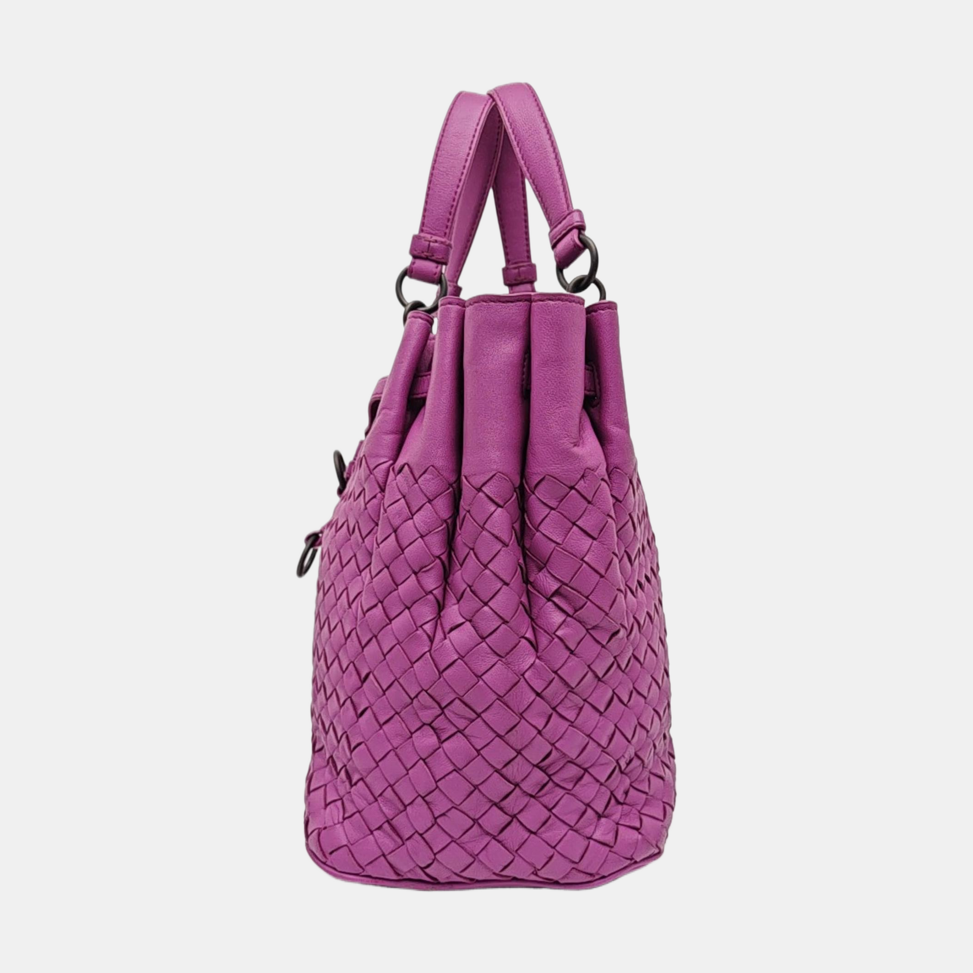 Calfskin Bucket Bag Purple