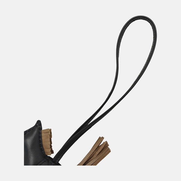 Leather Bag Charm Black