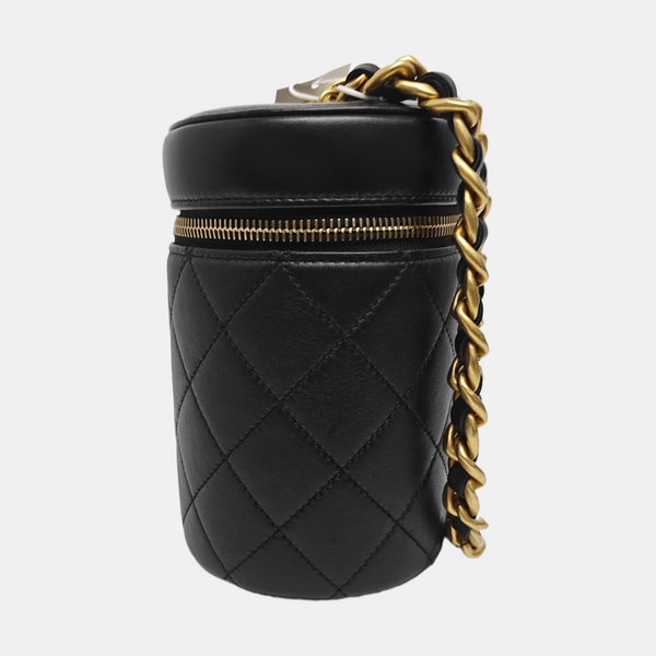 VANITY CASE Small Quilted Lambskin Black