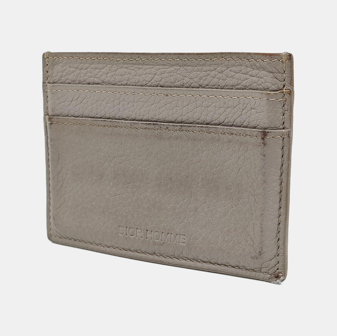 Leather Card Holder Gray