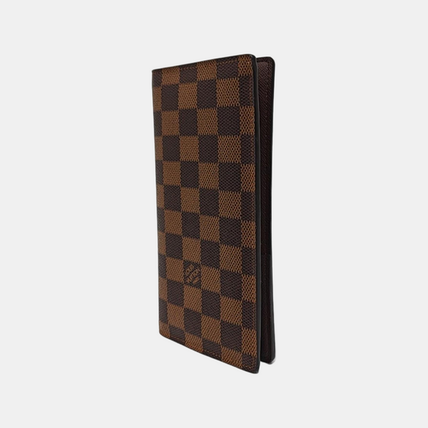 Damier Ebene Coated Canvas Clutch Brown