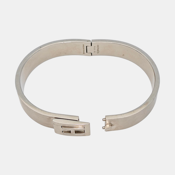 Jet Metal Silver Bangle