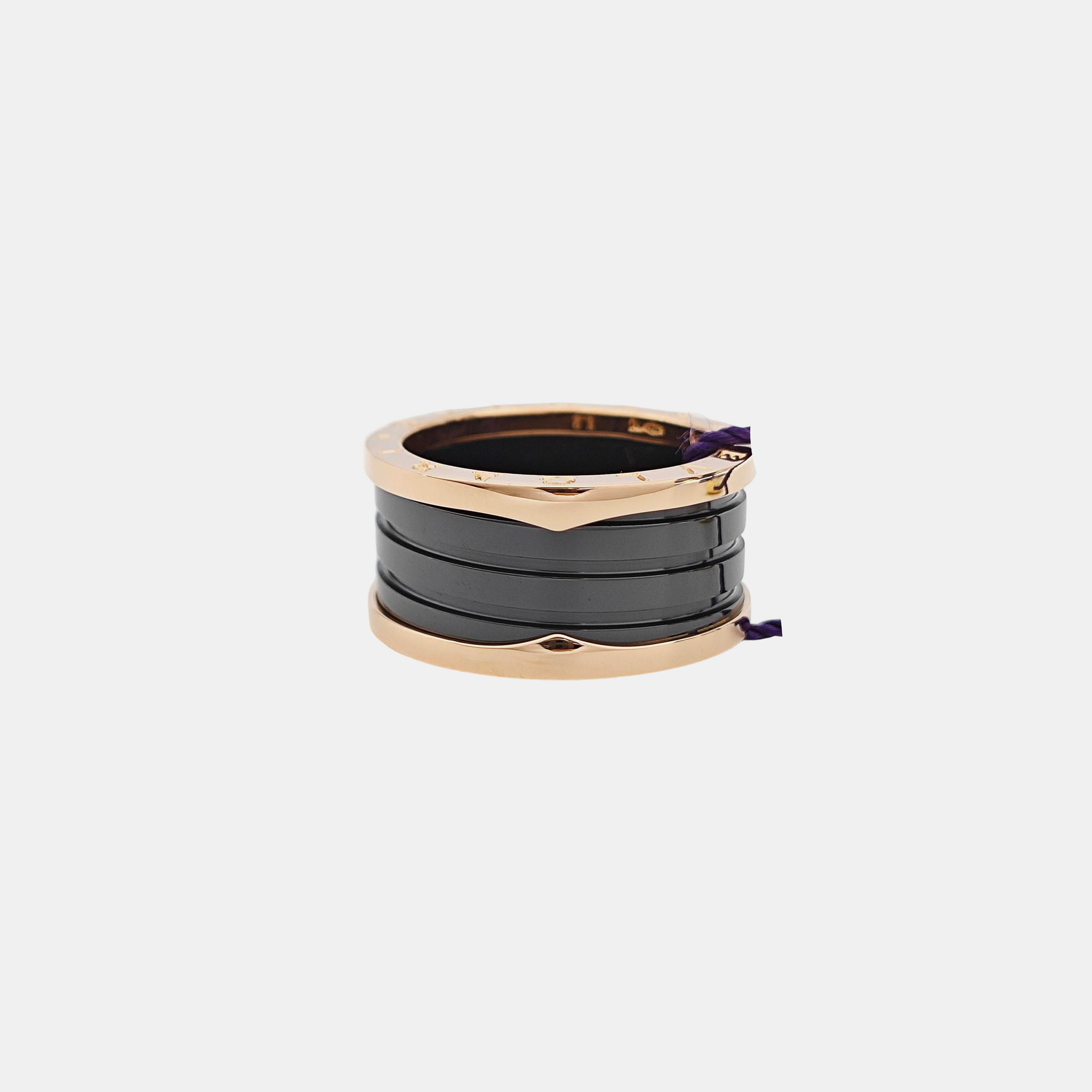 B.ZERO1 18k Rose Gold Black Ring EU 62