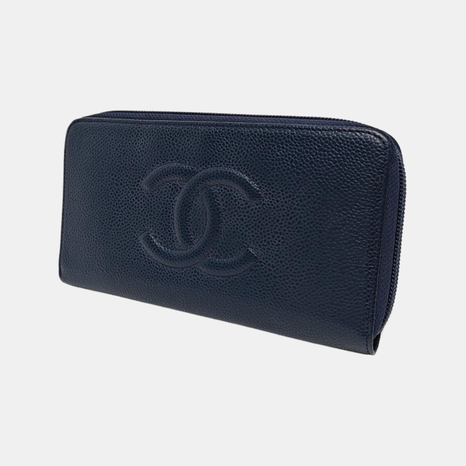 Grained Calfskin Wallet Blue