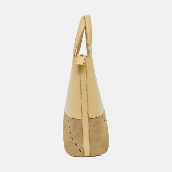 Leather Tote Bag Beige