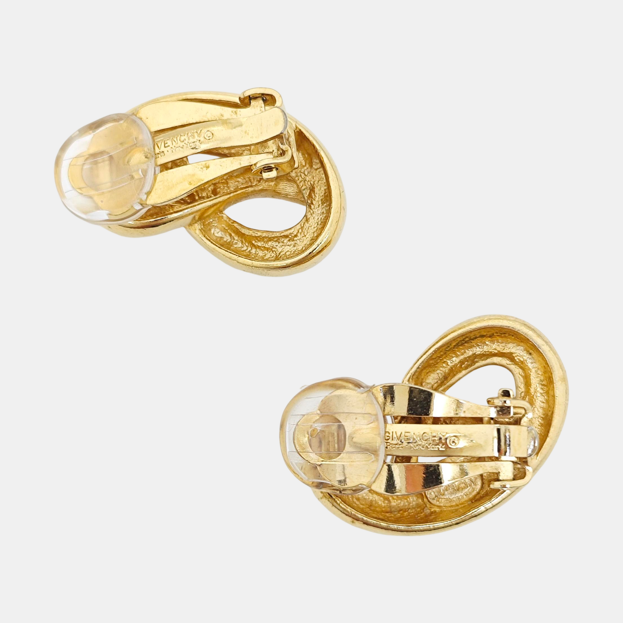 Twisted Metal Gold Clip On Earrings