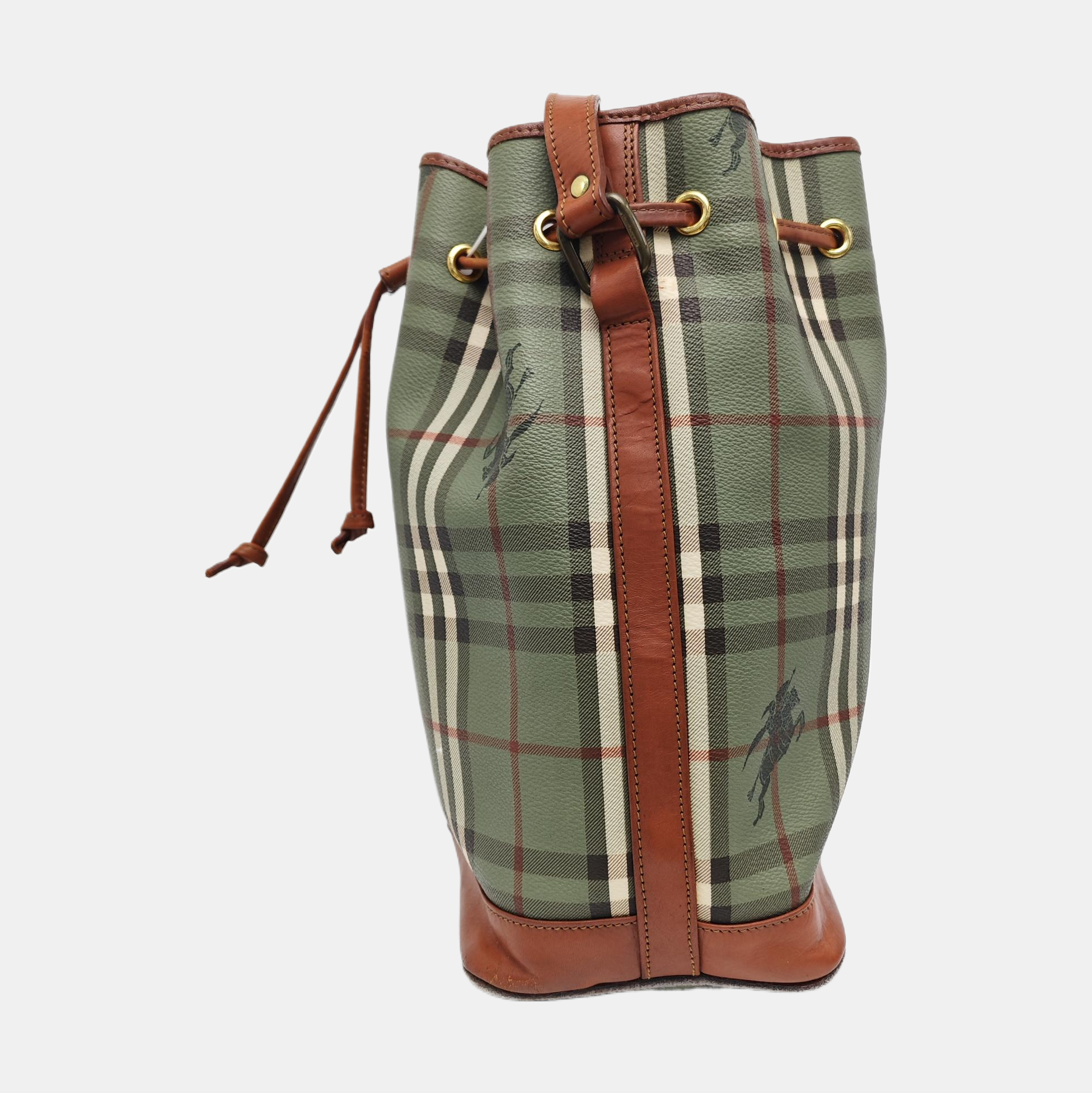 Coated Canvas Bucket Bag Green