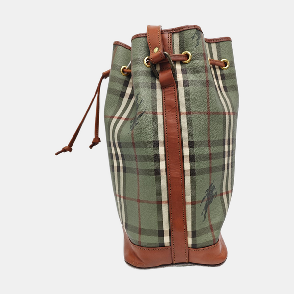 Coated Canvas Bucket Bag Green