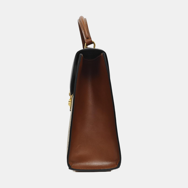 Padlock Medium Monogram Coated Canvas Beige