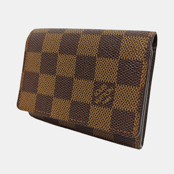 Damier Ebene Coated Canvas Card Holder Brown