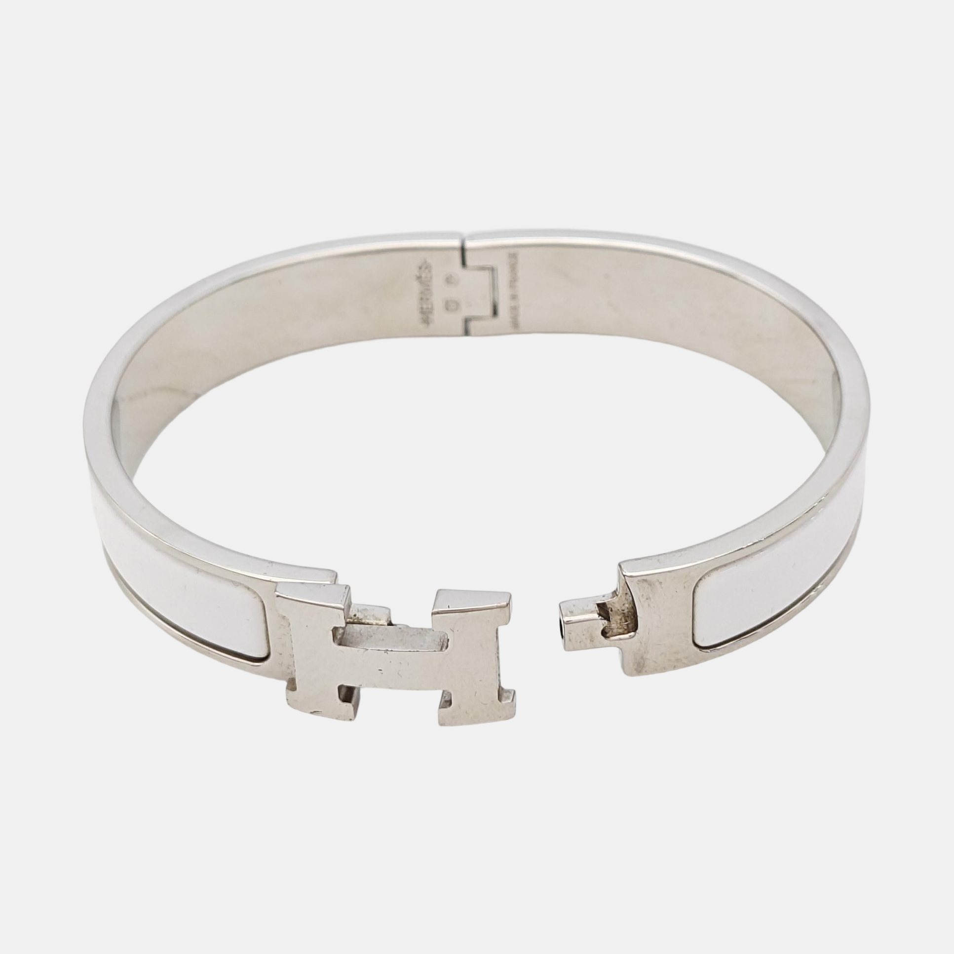 Clic H Metal Silver Bangle