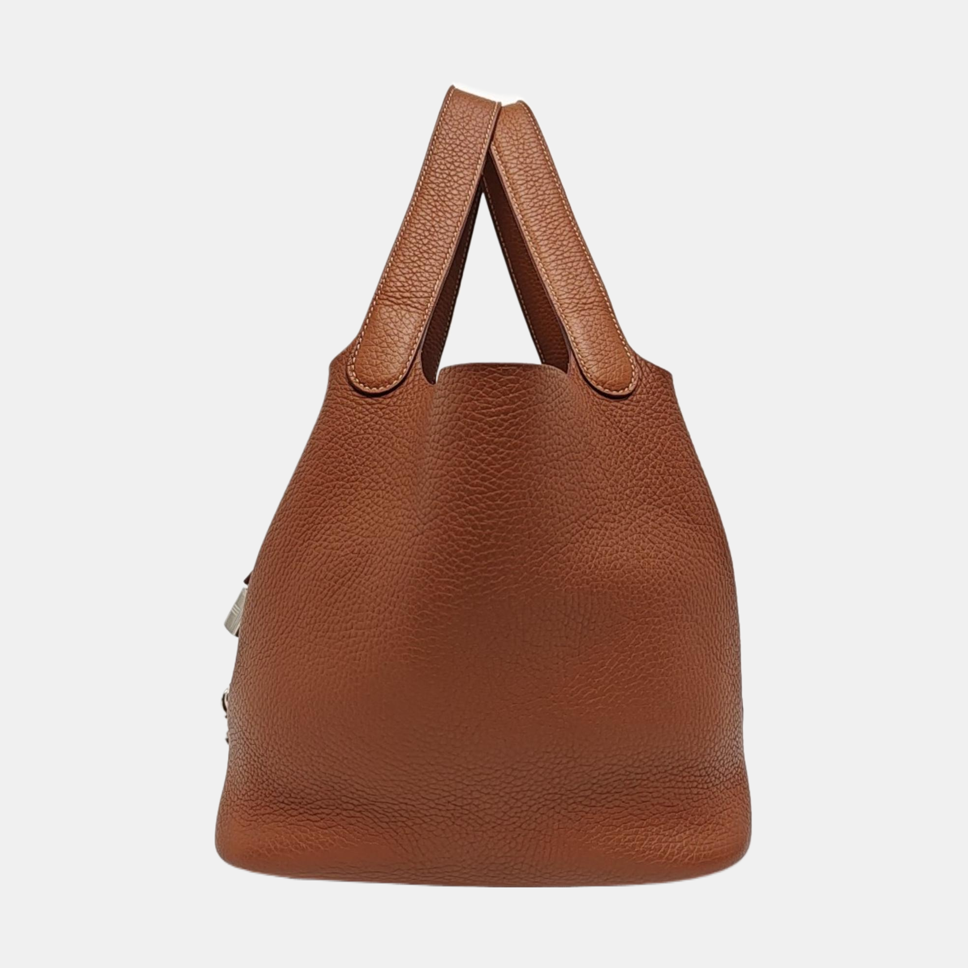Authenticated pre-owned  Picotin Lock 22 Clemence Brown - Bucket Bag at Looply