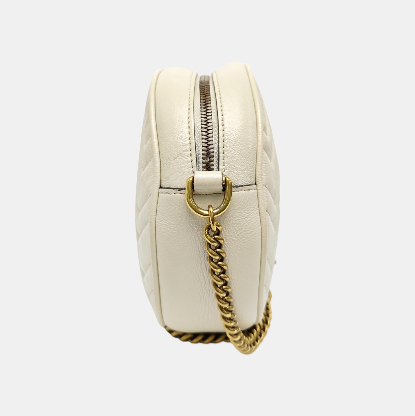 GG Marmont Mini Quilted Calfskin White