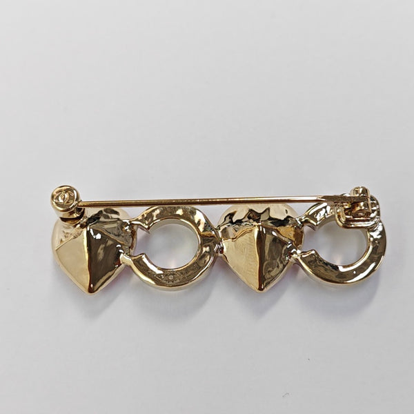 CC Logo Metal Gold Brooch