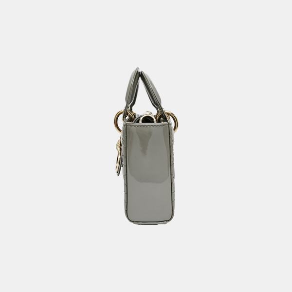 Lady D-Joy Cannage Patent Leather Gray