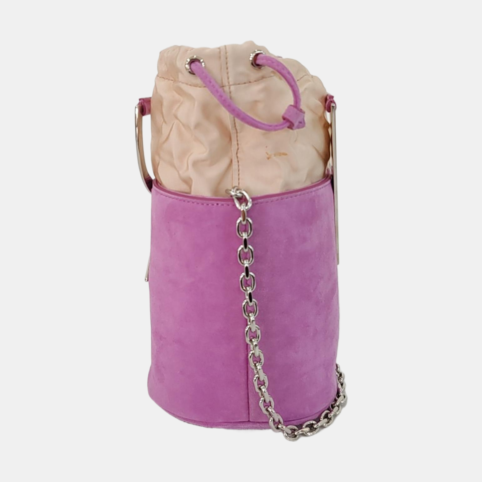 Suede Bucket Bag Pink