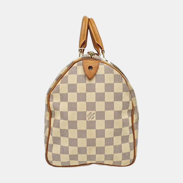 SPEEDY 30 Damier Azur Coated Canvas White
