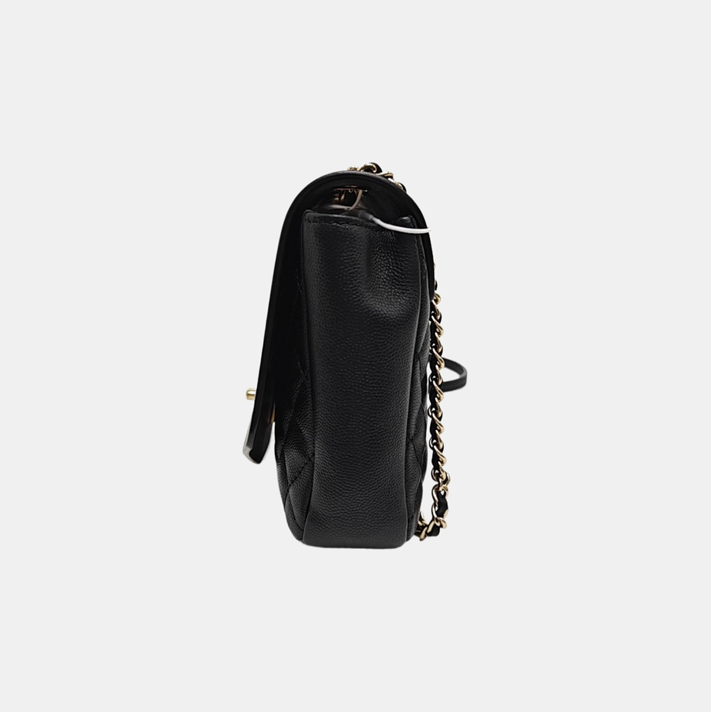 Quilted Grained Calfskin Shoulder Bag Black