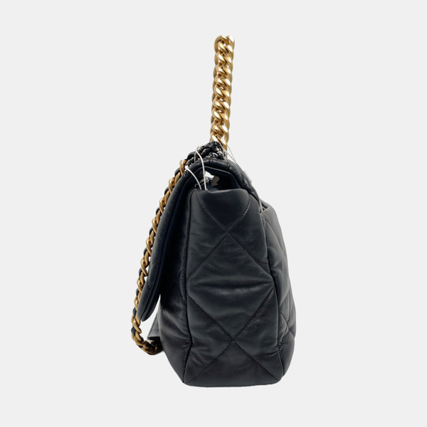 CHANEL 19 Maxi Quilted Lambskin Black